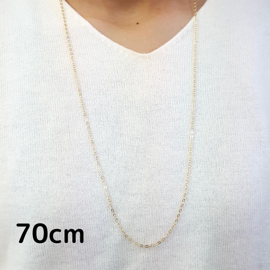 K18YG 70cm あずき スライド　チェーン 18金 アズキ ポラリス チェーン ネックレス 70cm 幅2.0mm