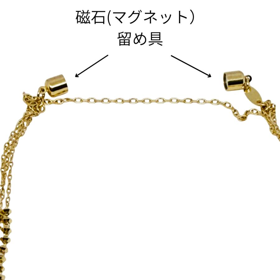 【新品】18金 3連　チェーンブレスレット　マグネット留め具付き 新品】18金 3連 チェーンブレスレット マグネット留め具付き 18金