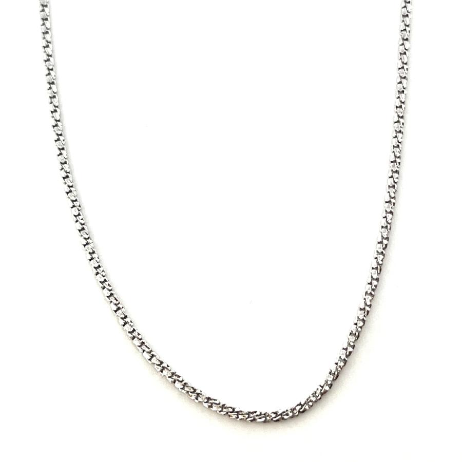 18金 ホワイトゴールド ベネチアンツイスト チェーン ネックレス 45cm