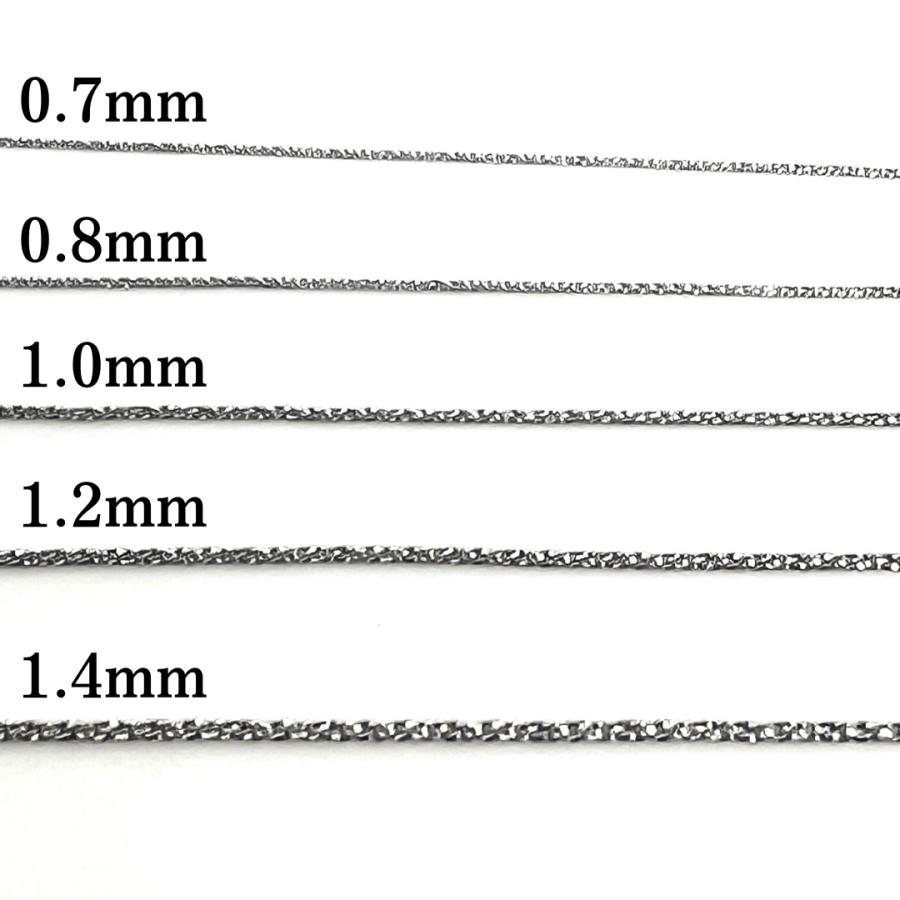 18金 ホワイトゴールド ベネチアンツイスト チェーン ネックレス 70cm 幅0.8mm K18 WG ツイスター スライド式  RMジュエリーの画像