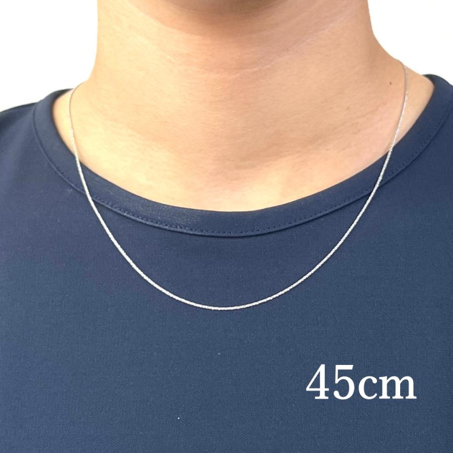 18金 ホワイトゴールド ベネチアンツイスト チェーン ネックレス 45cm 幅1.2mm K18 WG ツイスター スライド式 RMジュエリーの画像