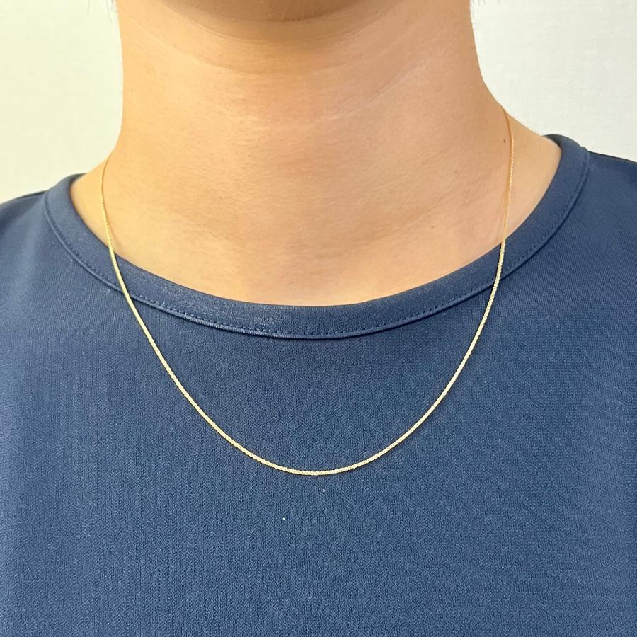 18金 ベネチアンツイスト チェーン ネックレス 45cm 幅0.7mm K18 YG