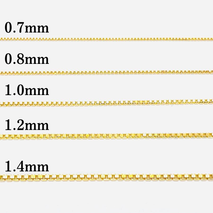 18金 ベネチアン チェーン ネックレス 70cm 幅1.0mm K18 YG スライド式 RMジュエリー