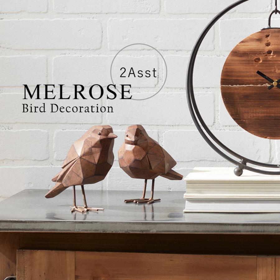 SALE 93%OFF MELROSE 【50％OFF】 Bird Decoration 2 Asst 2羽セット 置物 インテリア オブジェ 82654