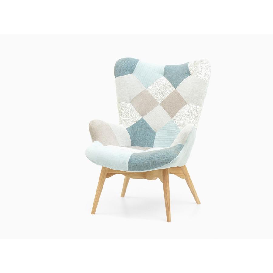 Contour Chair コンターチェア パッチワーク ブルー ラウンジチェア