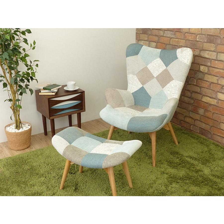 Contour Chair コンターチェア パッチワーク ブルー ラウンジチェア