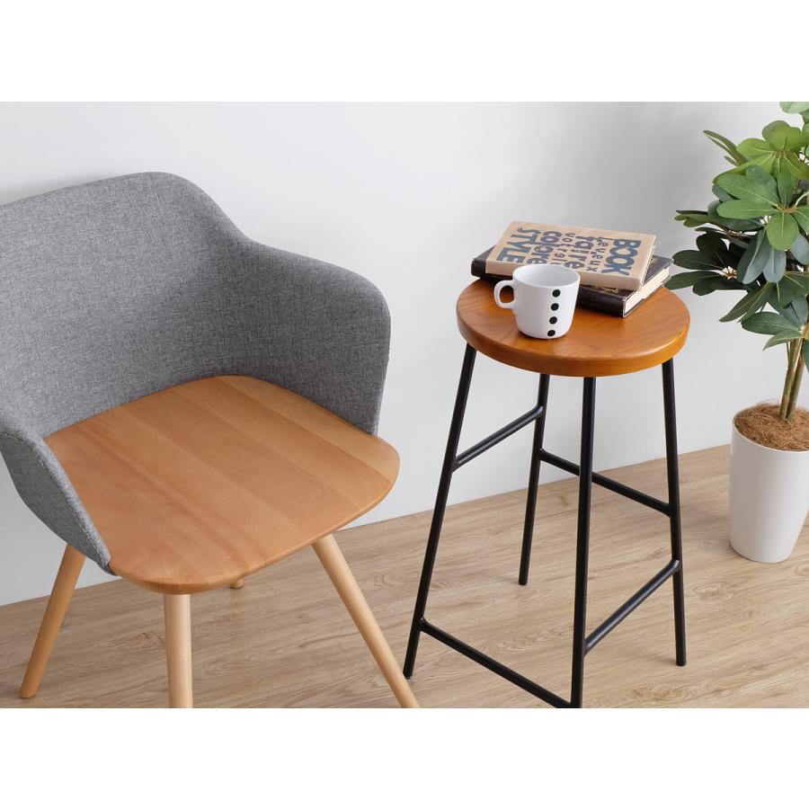 スツール ハイスツール バースツール 革張り 円形 スチール製 シャビー