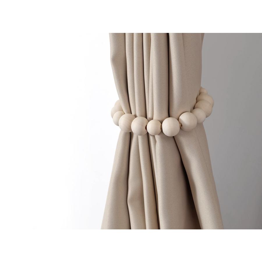 2個セット】ウッドビーズ カーテンタッセル カーテンホルダー 木製