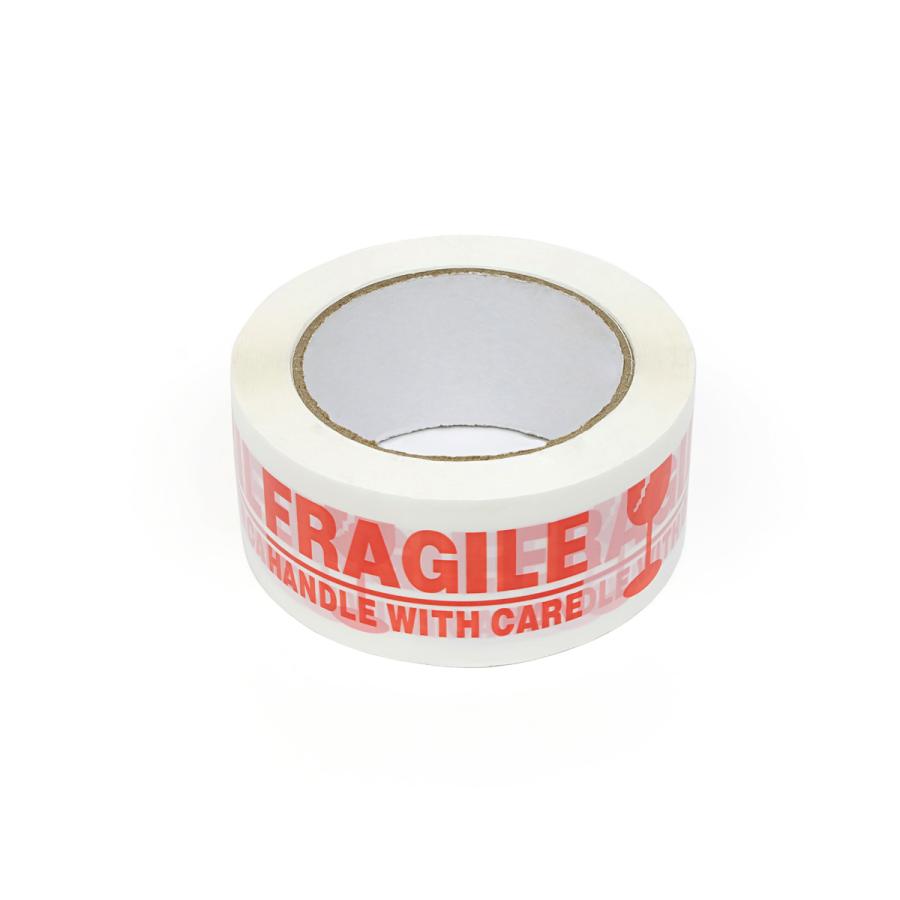 【お得な12巻セット】梱包用OPPテープ 48mm&times;100m巻 全2種 FRAGILE Caremark　割れ物注意 ガムテープ ケアシール 荷造りテープ 倉庫
