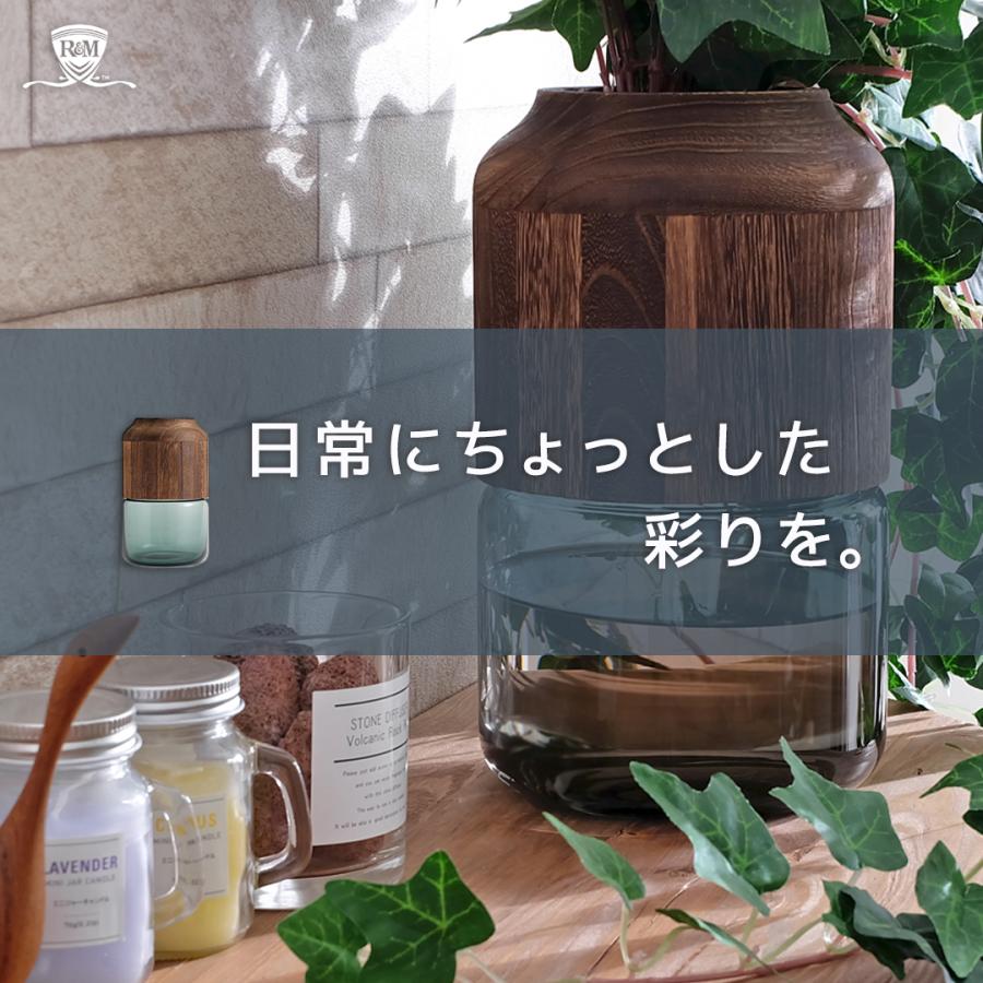 フラワーベース Roost 大きめサイズの花瓶 木製 ガラス プランター