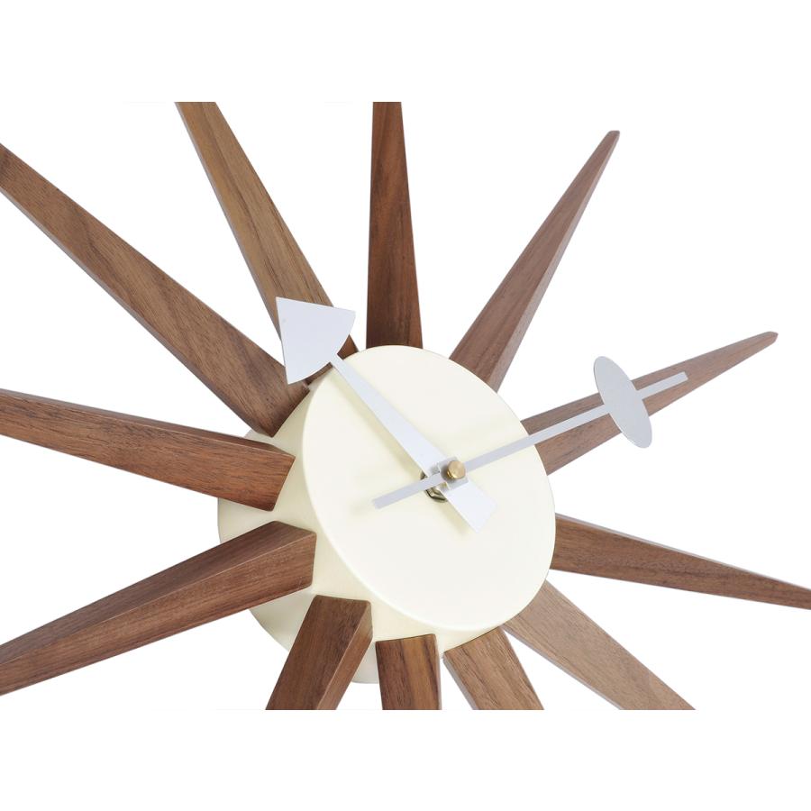 サンバーストクロック ウォールナット材 ジョージ・ネルソン