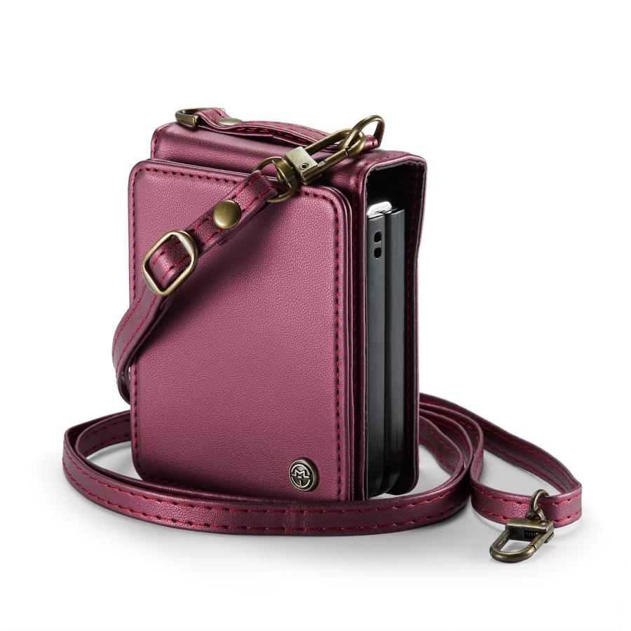 Galaxy Z Flip7 ケース 手帳型 ストラップ付き ショルダー