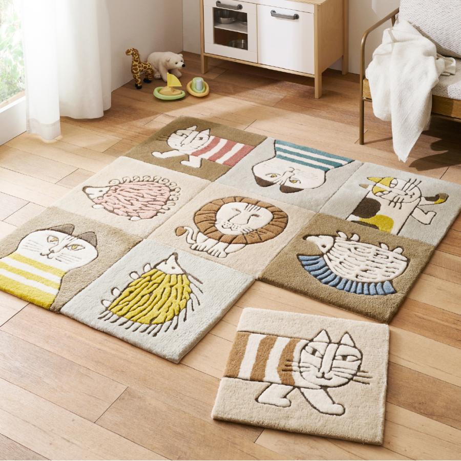 Lisa Larson（リサラーソン） パズルマット 45×45cm 玄関マット 日本製