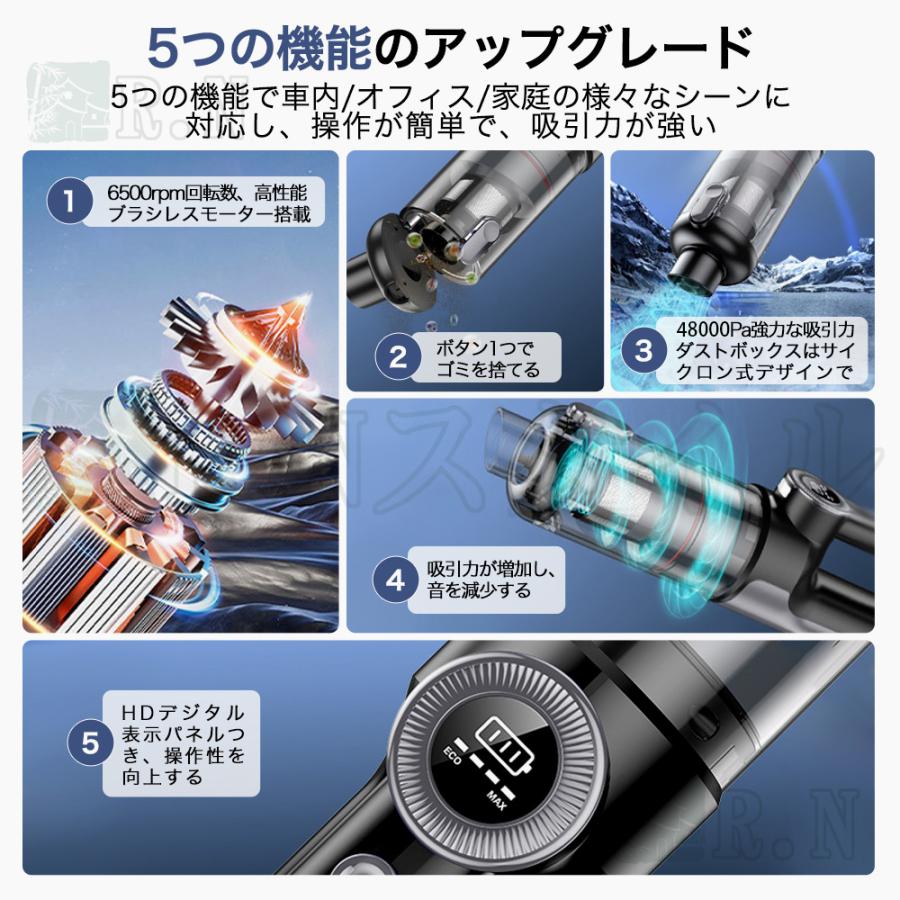 掃除機 コードレス 48000Pa 強力吸引 充電式 5WAY 車両用 人気 掃除機 コードレス 48000Pa 強力吸引 充電式 5WAY 車両用 人気