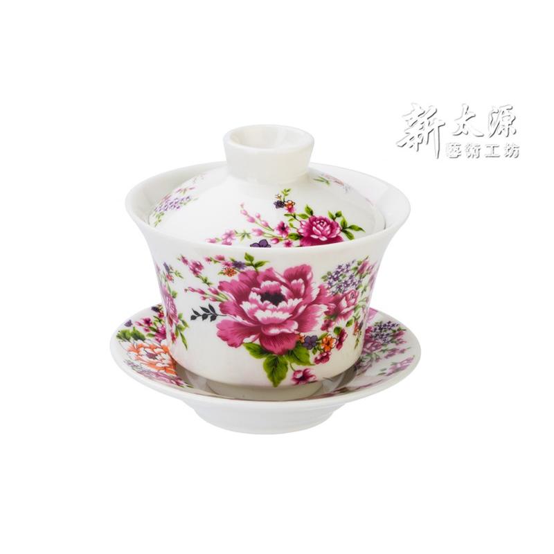 新太源 台湾花布柄 紅花功夫杯 新牡丹湯飲み茶碗 白 台湾 お土産 Sintaiyuen 012 宇宙網購 通販 Yahoo ショッピング