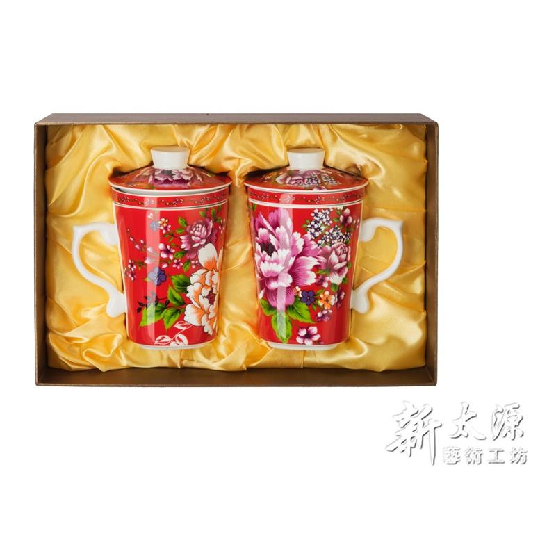 安価 新太源 台湾花布柄 紅花三件杯雙入 紅花ペアリングカップ 茶こし付 赤 台湾 お土産 湯飲み ご注文手続きの前に お買い物ガイドのご確認をお願い致します Www Oroagri Eu
