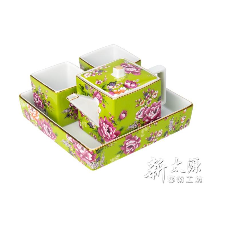 クリアランスサイトの 新太源 台湾花布柄 紅花方印壺組 紅花パーティーポットセット 緑 台湾 キッチン 日用品 文具 お土産 紅花パーティーポットセット 緑 Sintaiyuen 071 宇宙網購 スペシャルオファ