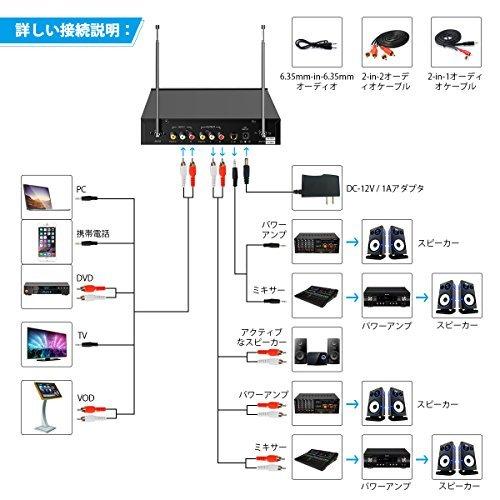 【2019年最新改良版】カラオケマイク EIVOTOR マイクセット ワイヤレスマイク 技適認証済みプロ 二重チャンネル UHF無線マイク マイ|rnet|07