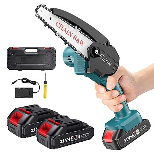 ミニ電動チェーンソー 充電式 6インチ 小型 21V ガイドバー150mm 強力-