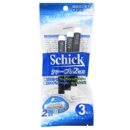 schick（シック） 男性用使い捨て カミソリ 3本入 固定式 2枚刃
