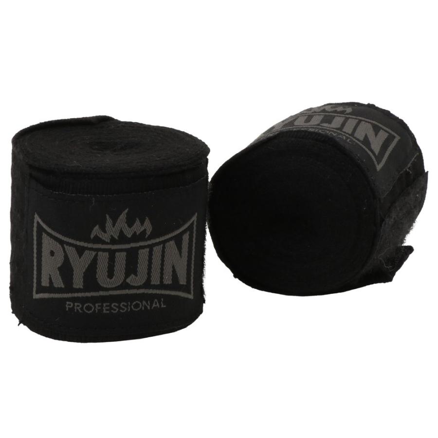 ボクシングバンテージ　RYUJIN　高級ソフト バンテージ（伸縮性）幅5.5cm×350cm　 カラー 黒・白　左右１組｜rnh25232pro｜03