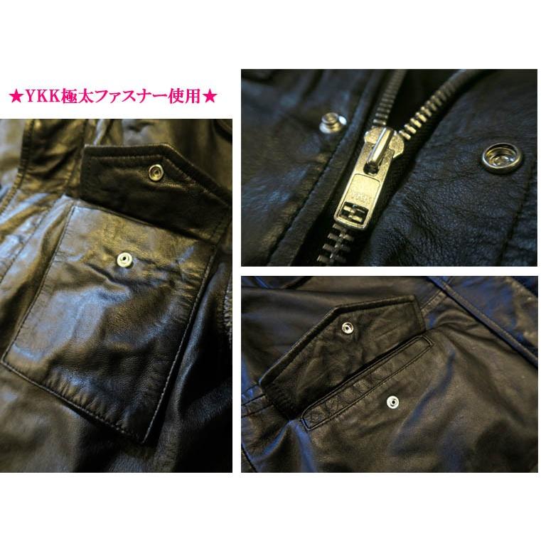 本革 M65 ミリタリージャケット 羊革 シープレザー 黒 ブラック 本革 M65 ミリタリージャケット 羊革 シープレザー 黒 ブラック