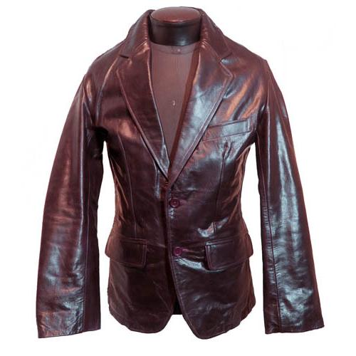 Christian Dior 本革バーガンディ テーラードジャケット Christian Dior 本革バーガンディ テーラードジャケット