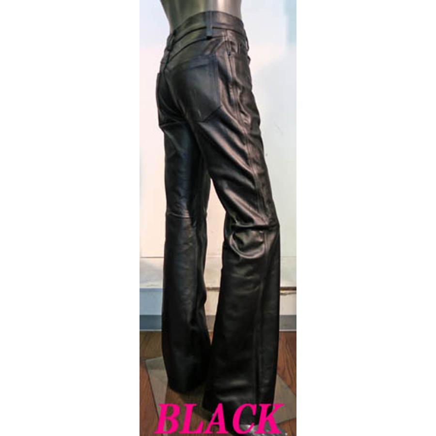 皮パン 本革 レザーパンツ 牛革 Cow Skin ブーツカット 黒 ブラック 本格仕様 Kisumupoly Ac Ke