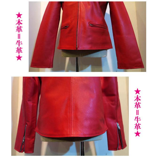 美品◆ハーレーダビッドソン シングル ライダース レザー ジャケット S 赤 ⭐️【非常に稀少！赤糸刺繍限定品！】高品質の山羊&牛革製 Harley