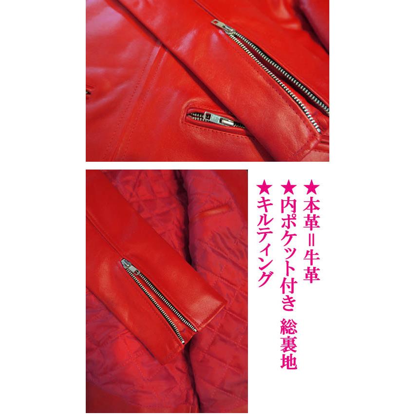 COACH シングルライダース レザージャケット 羊革 ラムレザー レッド系 COACH（ライダースジャケット）のフリマアイテム一覧