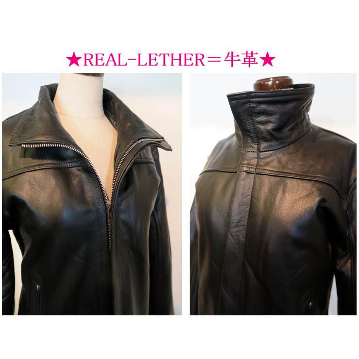 レディース 本革 トラッカージャケット レザージャケット 黒 ブラック