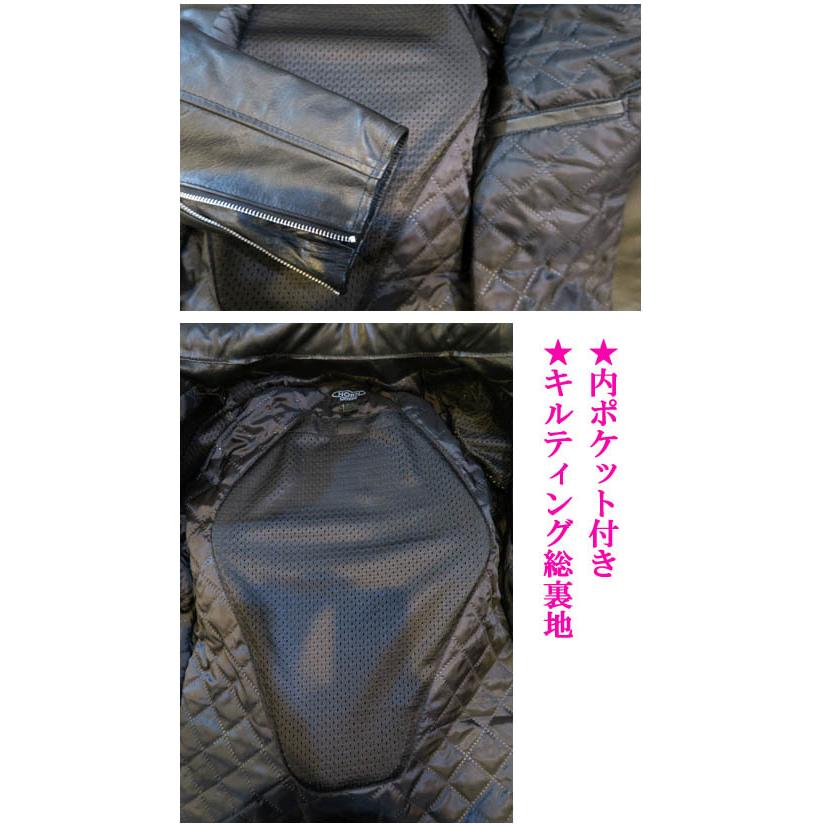 本革 プロテクター付き ライダース ジャケット シングル 黒 本革 プロテクター付き ライダース ジャケット シングル 黒