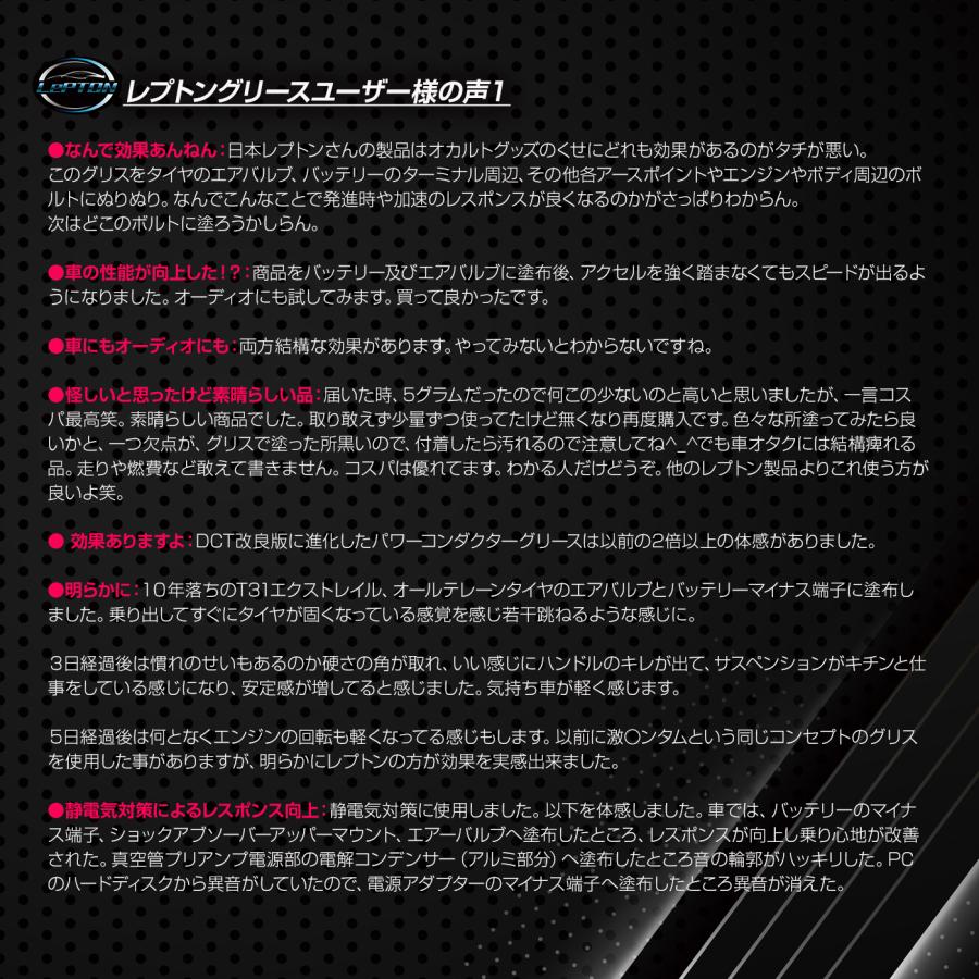 燃費向上 静電気除去 レプトンスーパーコンダクターグリースDCT-X5g