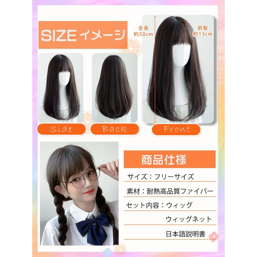 Villo ウィッグ ロング ストレート ウイッグ セミロング 黒髪 女装 フルウィッグ ロリータ コスプレ かつら wig 小顔 自然 耐熱 ネッ｜road-to-rev｜07