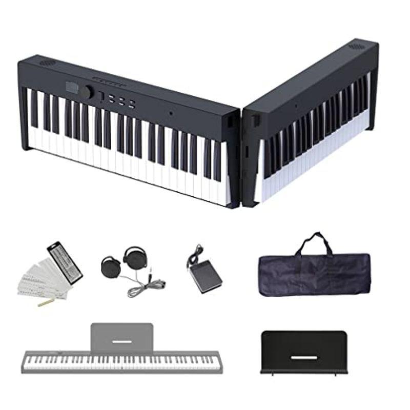 Longeye 電子ピアノ 88鍵盤 折り畳み式 高音質 充電型 生ピアノと同じ鍵盤サイズ FOLD PRO ピアノ MIDI対応 ペダル付