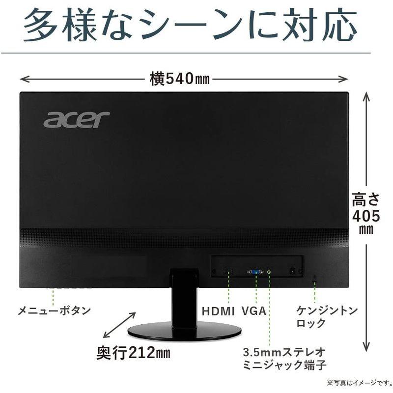 Acer モニター ディスプレイ AlphaLine 23.8インチ SA240YAbmi フルHD IPS フレームレス HDMI D-S 分配器、 切替器