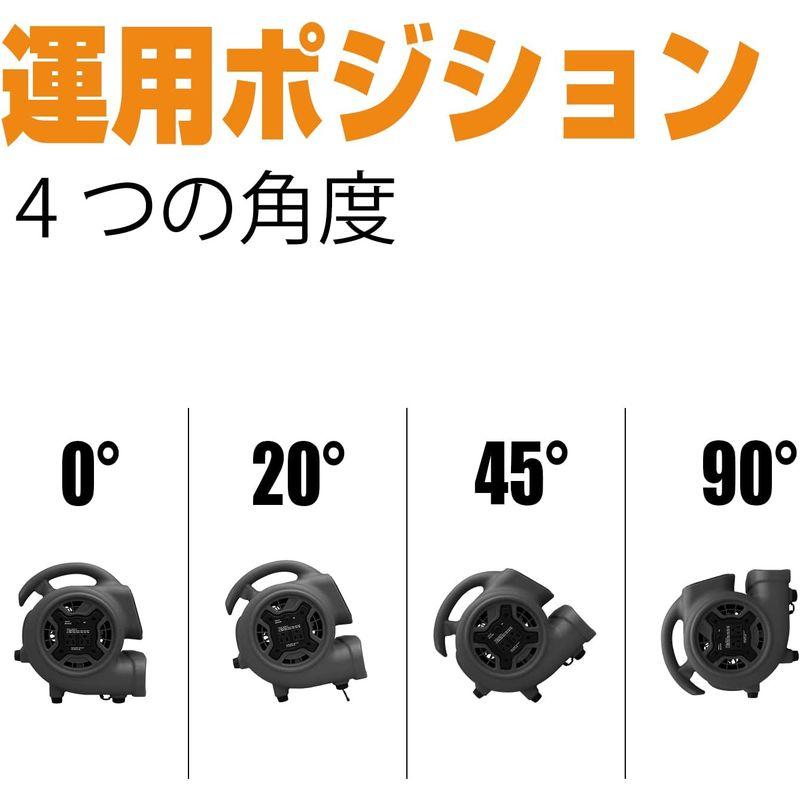 XPower　P-230AT多機能移動共用ファン乾燥機プラグと時計付き修復および配管用送風機　(黒)