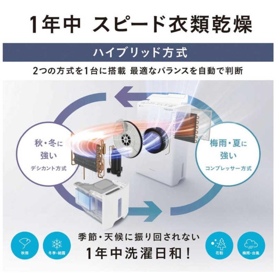 衣類乾燥除湿機 パナソニック Panasonic 衣類乾燥機 F-YHVX200-W ハイブリッド式 ナノイーX搭載 木造21畳まで 鉄筋43畳まで クリスタルホワイ | Panasonic | 02
