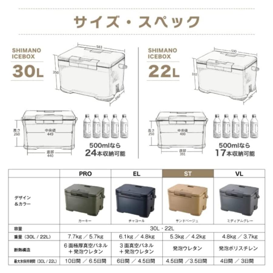 NX-330V シマノ クーラーボックス アイスボックス ST 30L ICE BOX サンドベージュ SHIMANO ハードクーラーボックス キャンプ バーベキュー アウトドア BBQ | シマノ | 02