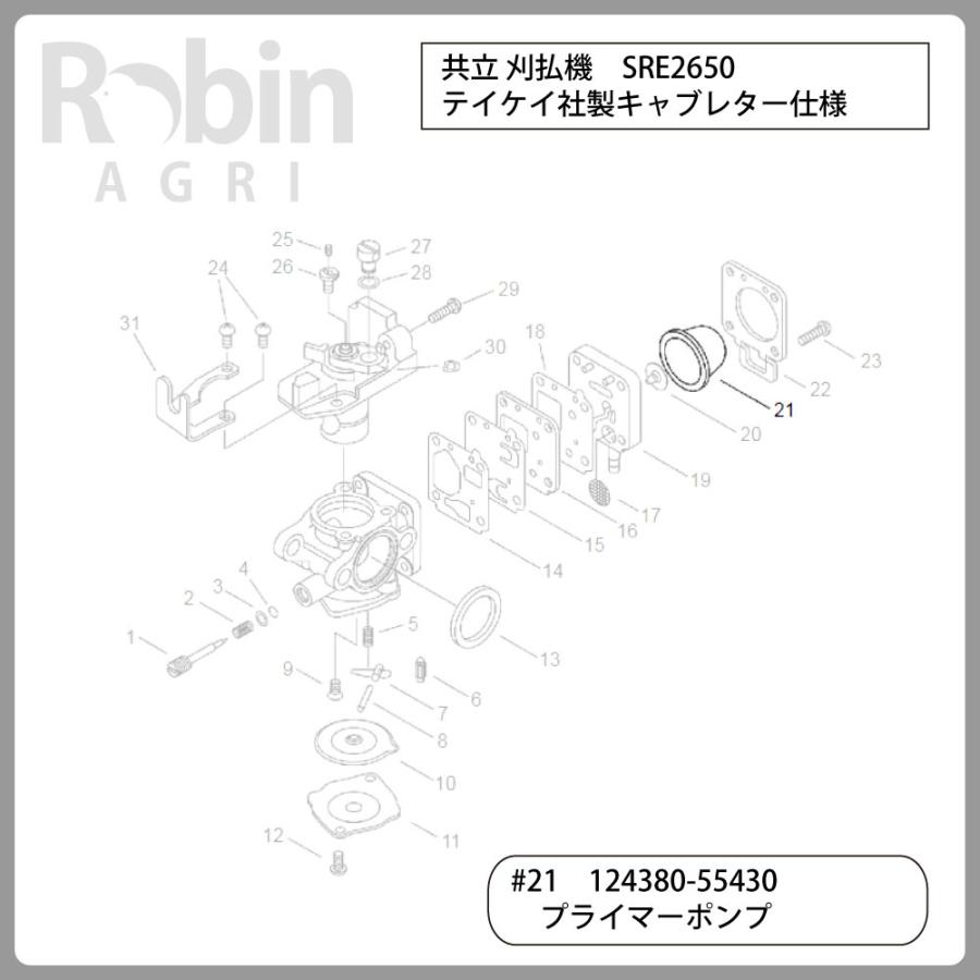 【共立/KIORITZ】刈払機 純正 部品 プライマーポンプ [124380-55430][プライミング プライマリー][草刈機][やまびこ エコー YAMABIKO ECHO][Z]｜robin-agri｜03