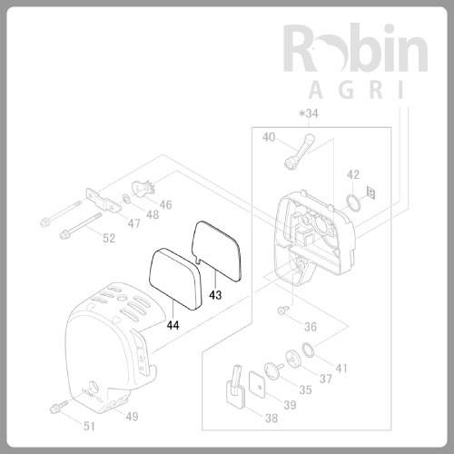 【ラビット/Rabbit】刈払機 純正 部品 エアクリーナー [5933501200-1-0900][草刈機][ロビン ラーニー マキタ Robin Ranee makita][H10-070-020]｜robin-agri｜04