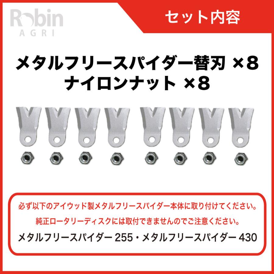 【メタルフリー刃225】と【スパイダーモア替刃】オーレックス アグリップ 共立 アイウッド 【アイウッド】斜面草刈機 メタルフリースパイダー替刃1台