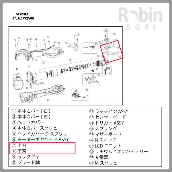 Wokoさん専用　部品 和光商事/WAKO】 Vine P32 純正 部品 上刃下刃セット [P32-7][P32-8