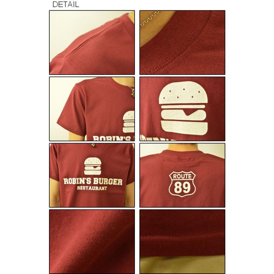 ROBIN'S BURGER オリジナルハンバーガープリント 半袖Tシャツ ルート89