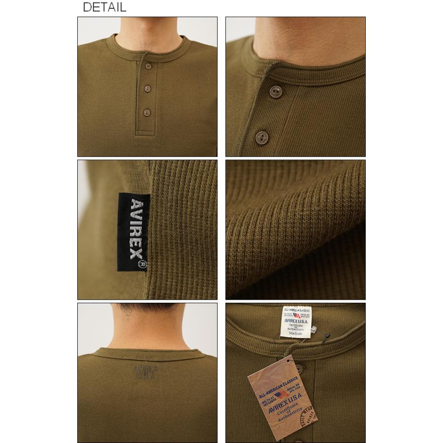 AVIREX アヴィレックス Tシャツ ヘンリーネック アビレックス 半袖 デイリーウェアメンズ DAILY HENRY-NECK T-SHIRT ティーシャツ 無地 インナー 6143504 | AVIREX | 02