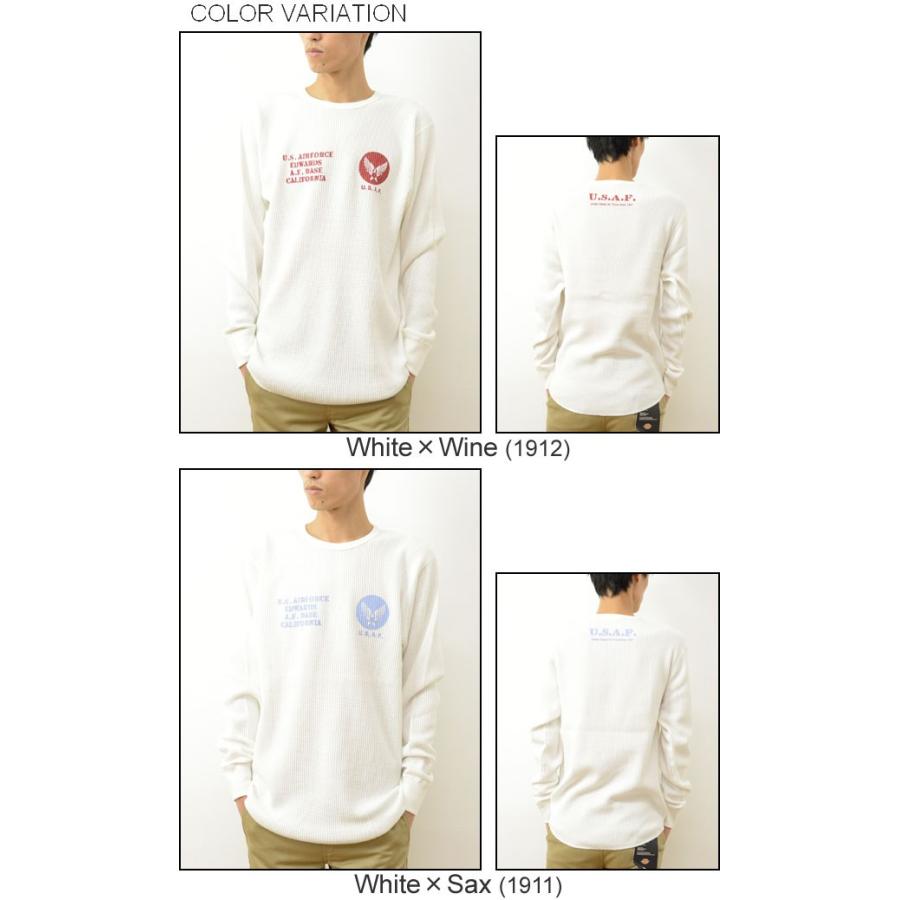 HWFロンＴ U.S. AIR FORCE オリジナル エアフォース ミリタリー プリント ヘビー ワッフル 長袖 Ｔシャツ メンズ 大きいサイズ 厚手 サーマル HWLT-USAF |  | 03