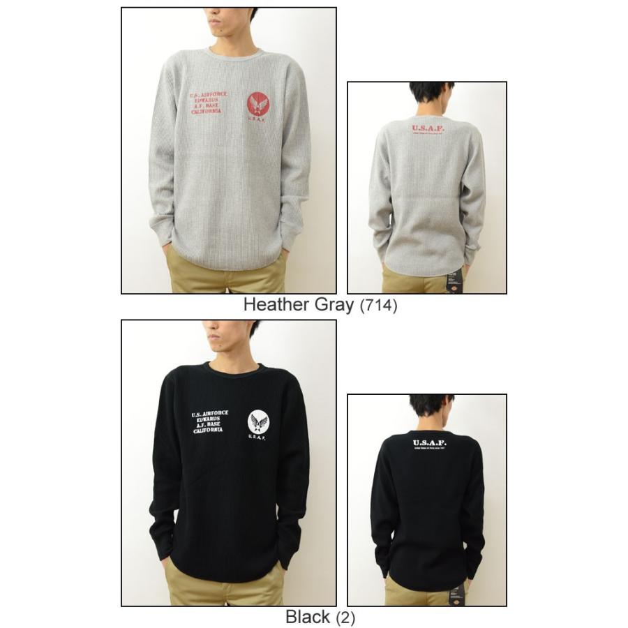 HWFロンＴ U.S. AIR FORCE オリジナル エアフォース ミリタリー プリント ヘビー ワッフル 長袖 Ｔシャツ メンズ 大きいサイズ 厚手 サーマル HWLT-USAF |  | 04