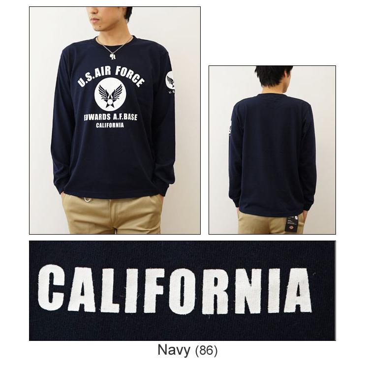 ロンＴ U.S. AIR FORCE CA オリジナル エアフォース ミリタリー プリント 長袖 Tシャツ メンズ レディース 大きいサイズ インナー アメリカ空軍 白 黒 LRT-CA | JEANS BUG | 11