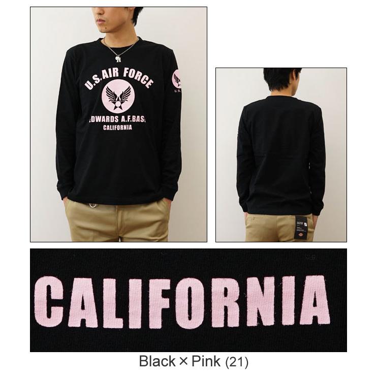 ロンＴ U.S. AIR FORCE CA オリジナル エアフォース ミリタリー プリント 長袖 Tシャツ メンズ レディース 大きいサイズ インナー アメリカ空軍 白 黒 LRT-CA | JEANS BUG | 12