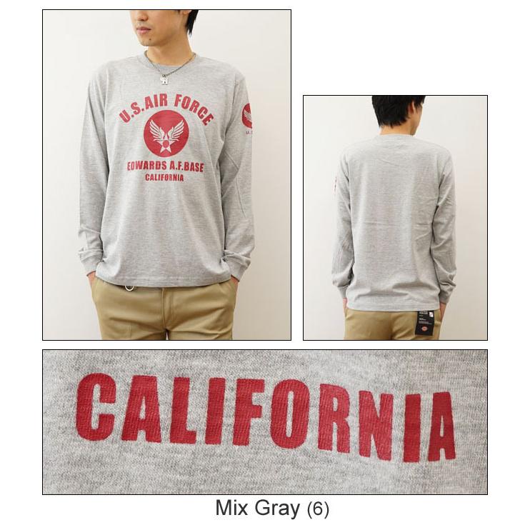 ロンＴ U.S. AIR FORCE CA オリジナル エアフォース ミリタリー プリント 長袖 Tシャツ メンズ レディース 大きいサイズ インナー アメリカ空軍 白 黒 LRT-CA | JEANS BUG | 08